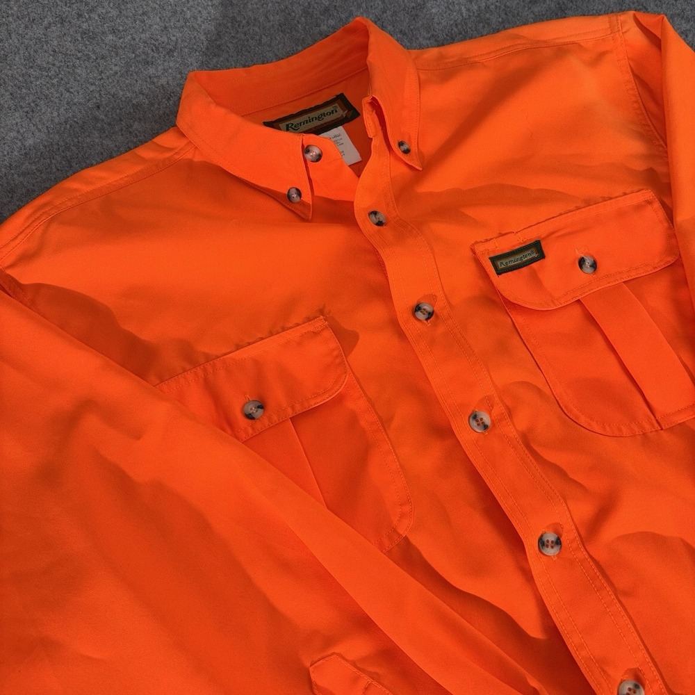 Remington Blazer Shirt Mens Xl Hunting Orange Button Down Long Sleeve Outdoors
